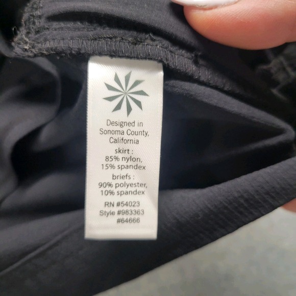 Athleta Skirt Womens 8 Black Golf Tennis Drawstring Ripstop Nylon Pickleball - Picture 7 of 9